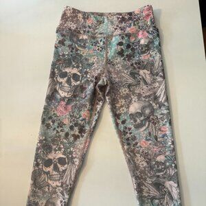 Evolution and Creation Sugar Skull Dream Catcher Yoga Leggings M